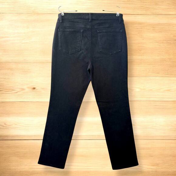 Talbots Black Velveteen Straight Jeans 12P High Rise Stretch Office - Picture 3 of 14